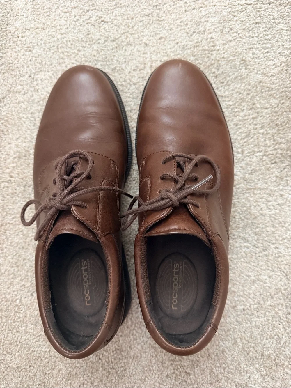 Rockport Men’s Brown Leather Lace Up Oxford Dress Shoes Size 9M